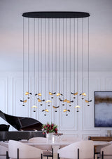 EGLO Lámpara techo colgante Dracera LED 3000K negro/oro 390343