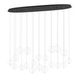 EGLO Espardello Lámpara de techo colgante LED regulable acero vidrio negro claro 390344