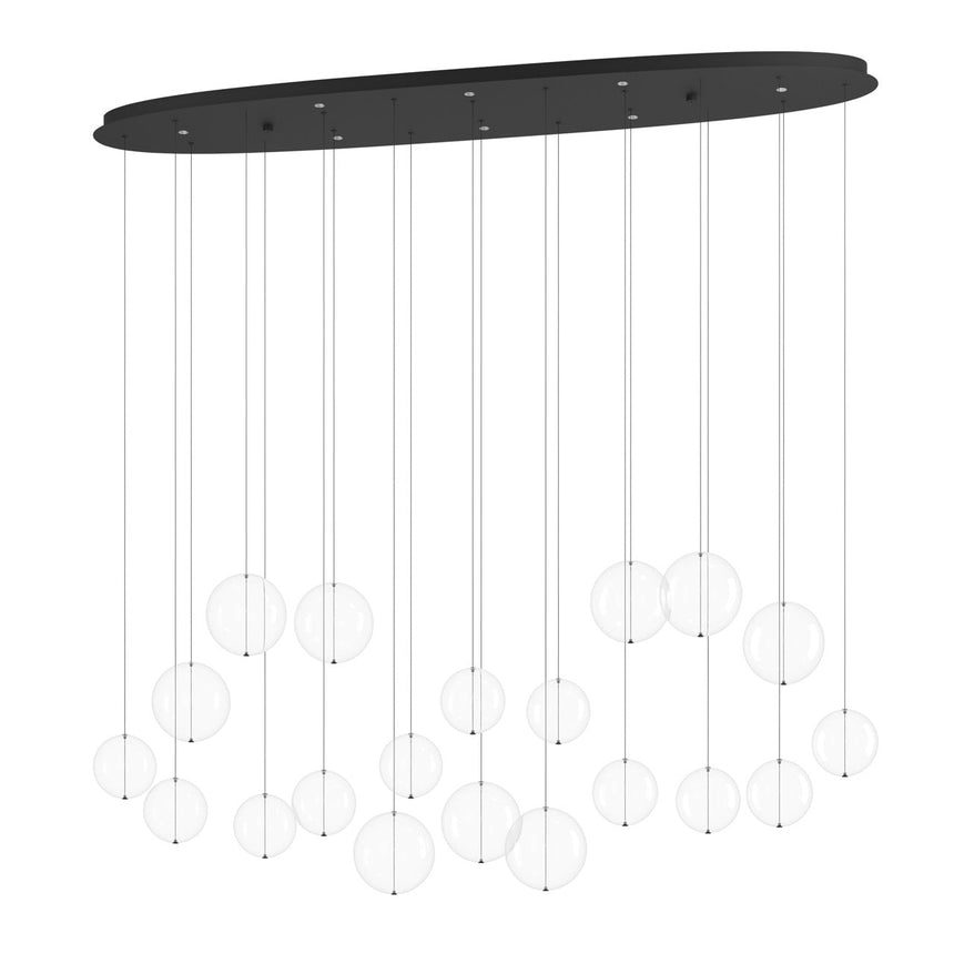 EGLO Espardello Lámpara de techo colgante LED regulable acero vidrio negro claro 390344