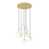 EGLO Portocolom Lámpara de techo colgante LED regulable acero vidrio opalino mate latóndorado blanco 390345