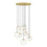 EGLO Portocolom Lámpara de techo colgante LED regulable acero vidrio opalino mate latóndorado blanco 390345