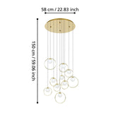 EGLO Portocolom Lámpara de techo colgante LED regulable acero vidrio opalino mate latóndorado blanco 390345