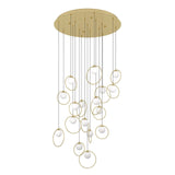 EGLO Portocolom Lámpara de techo colgante LED regulable acero vidrio opalino mate latóndorado blanco 390346