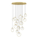 EGLO Portocolom Lámpara de techo colgante LED regulable acero vidrio opalino mate latóndorado blanco 390346