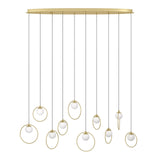 EGLO Portocolom Lámpara de techo colgante LED regulable acero vidrio opalino mate latóndorado blanco 390347