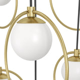 EGLO Portocolom Lámpara de techo colgante LED regulable acero vidrio opalino mate latóndorado blanco 390347