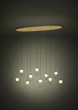 EGLO Portocolom Lámpara de techo colgante LED regulable acero vidrio opalino mate latóndorado blanco 390347