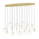 EGLO Portocolom Lámpara de techo colgante LED regulable acero vidrio opalino mate latóndorado blanco 390348