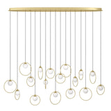 EGLO Portocolom Lámpara de techo colgante LED regulable acero vidrio opalino mate latóndorado blanco 390348