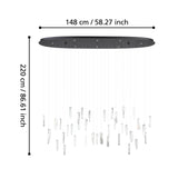 EGLO Sardenara Lámpara de techo colgante LED regulable acero vidrio con burbujas de aire negro claro 390349