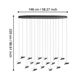 EGLO Paratebueno Lámpara de techo colgante LED regulable acero aceroplástico negro - 390353