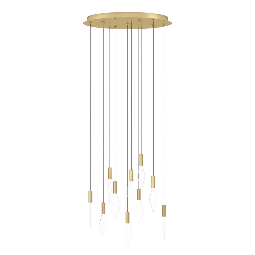 EGLO Mirador Lámpara de techo colgante LED regulable acero plástico latóndorado transparente 390359
