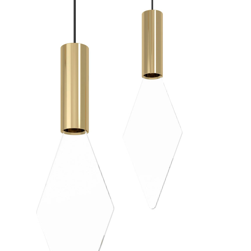 EGLO Mirador Lámpara de techo colgante LED regulable acero plástico latóndorado transparente 390359
