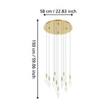 EGLO Mirador Lámpara de techo colgante LED regulable acero plástico latóndorado transparente 390359