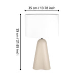 EGLO Tolleric Lámpara sobremesa cerámica textil colores arena blanco 390365