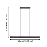EGLO Montebuono Lámpara de techo colgante LED regulable aluminioacero plástico negro anodizado blanco 390368
