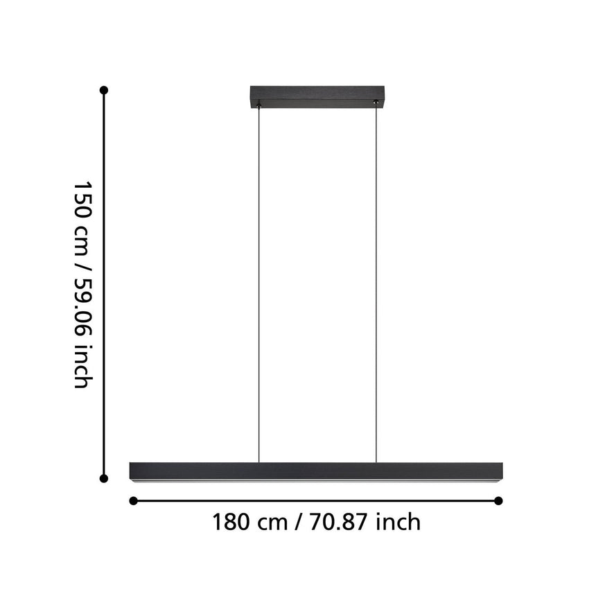 EGLO Montebuono Lámpara de techo colgante LED regulable aluminioacero plástico negro anodizado blanco 390368