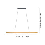 EGLO Montebuono Lámpara de techo colgante LED regulable aluminioacero plástico negrocafé blanco 390369
