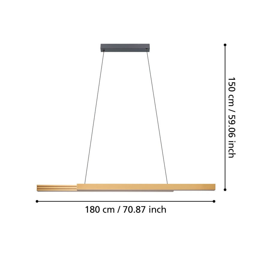 EGLO Montebuono Lámpara de techo colgante LED regulable aluminioacero plástico negrocafé blanco 390369