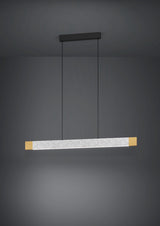 EGLO Vallelado Lámpara de techo colgante LED regulable 2 luces aceromadera textil negrocafé gris 390386