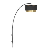 EGLO Manderline Lámpara de pared regulable acero textil negro negrolatón 390406