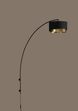 EGLO Manderline Lámpara de pared regulable acero textil negro negrolatón 390406