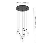 EGLO Sindicat Lámpara de techo colgante LED regulable acero cristal negro claro 390412