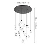 EGLO Sindicat Lámpara de techo colgante LED regulable acero cristal negro claro 390413