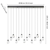 EGLO Sindicat Lámpara de techo colgante LED regulable acero cristal negro claro 390414