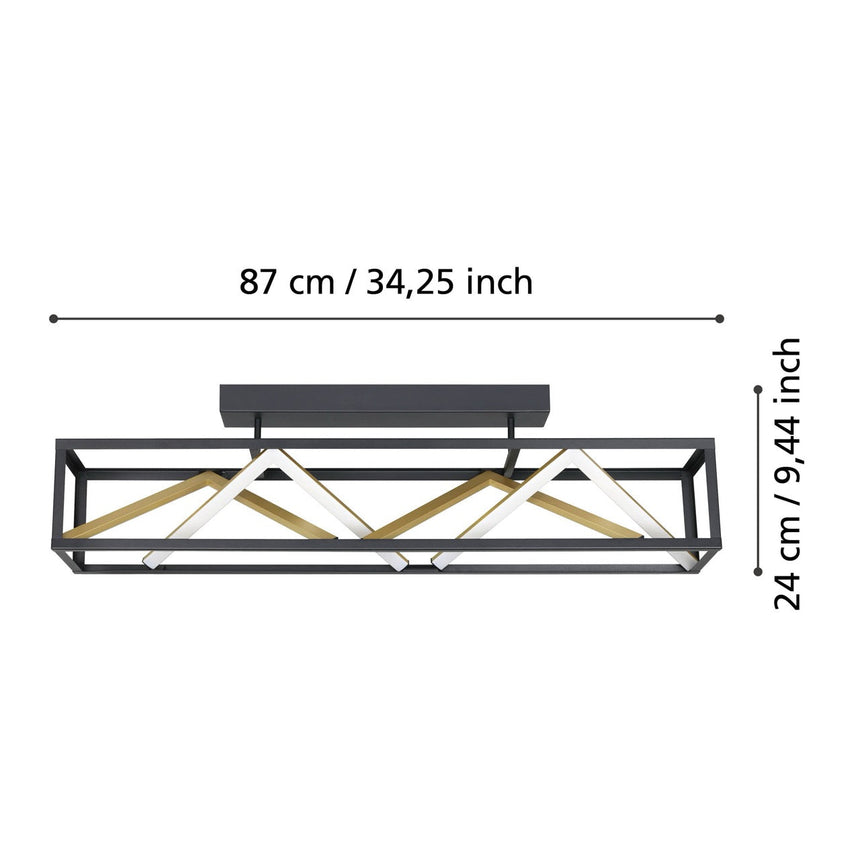 EGLO Penela Plafón LED portátil regulable aluminioacero negrooro 390416