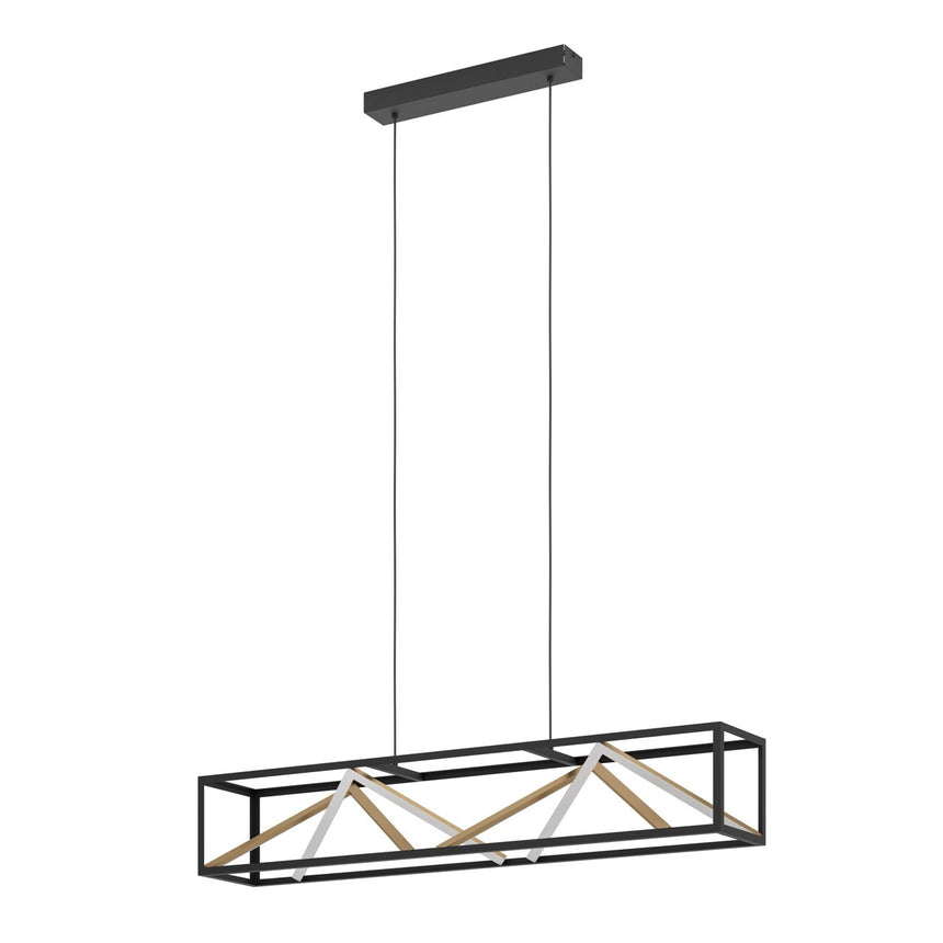 EGLO Penela Lámpara de techo colgante LED portátil regulable aluminioacero negrooro 390417