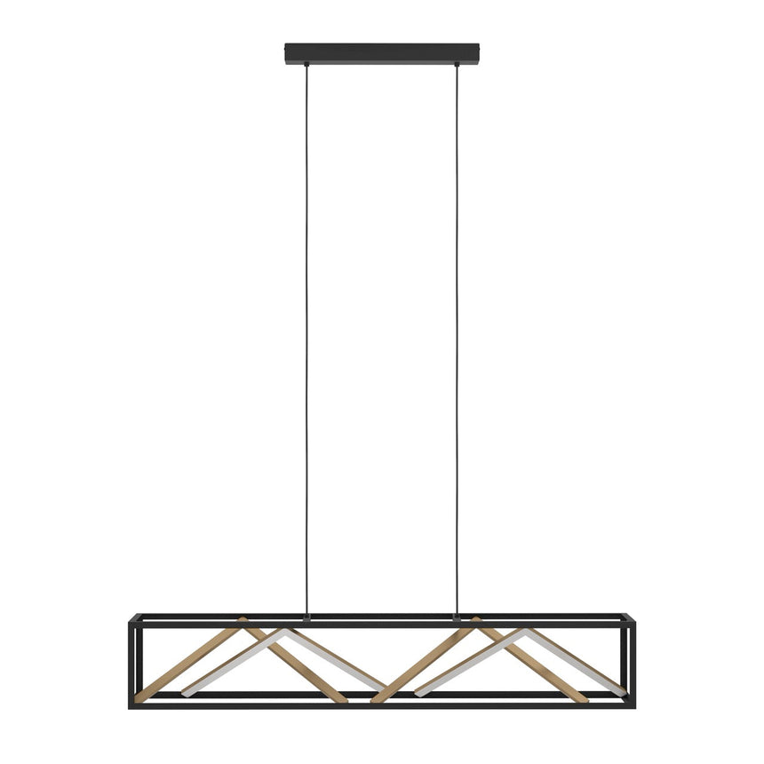 EGLO Penela Lámpara de techo colgante LED portátil regulable aluminioacero negrooro 390417