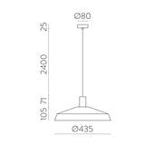 ACB Evelyn Lámpara de techo colgante 3906/45 Blanco, Kit Blanco Text., LED E27 15W, C3906081B