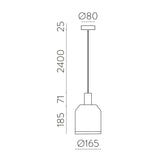 ACB Turkana Colgante 3908/16 Negro, Kit Blanco Text., LED E27 15W, CL.I C3908081N