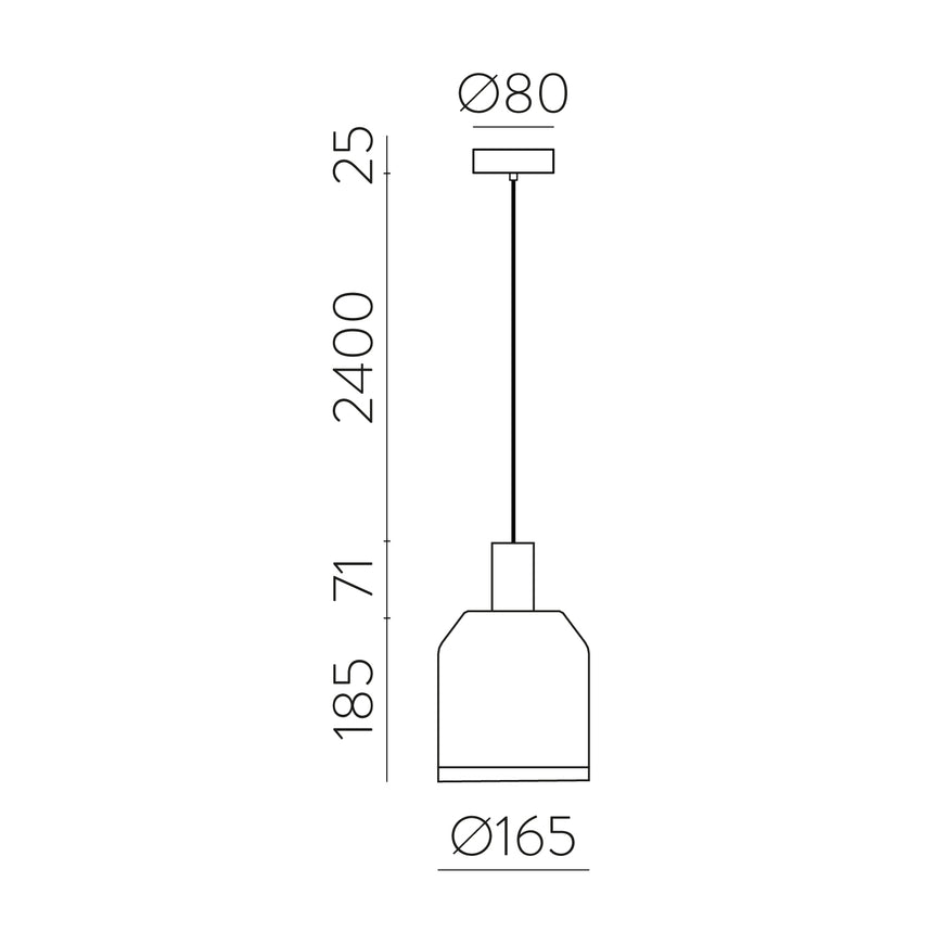 ACB Turkana Colgante 3908/16 Negro, Kit Blanco Text., LED E27 15W, CL.I C3908081N