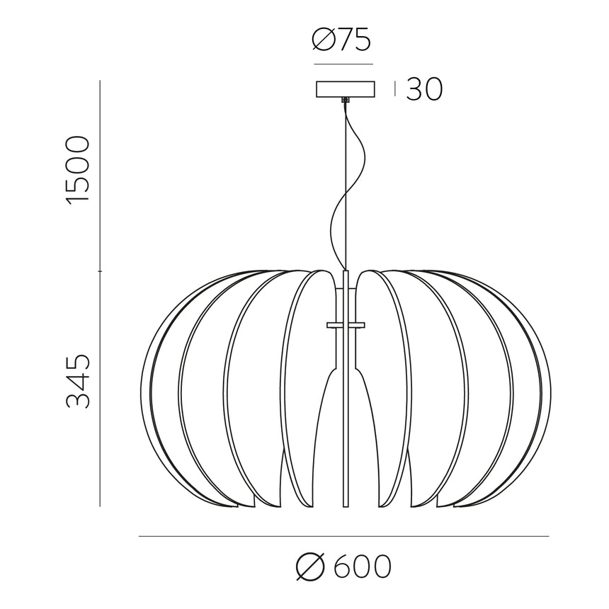 ACB Rosa Del Desierto Colgante 3912/60 Negro, LED E27 15W, CL.I