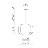 ACB Bauhaus Lámpara de techo colgante blanco negro Kit blanco LED E27 C3917682BN
