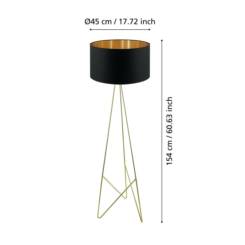 EGLO design 39231 Lámpara de pie negro, oro