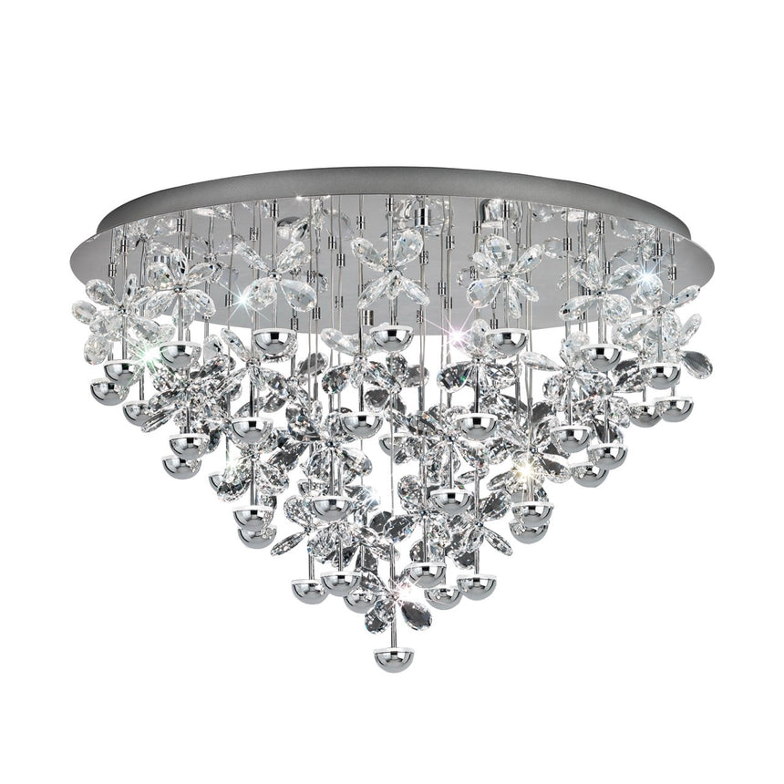 EGLO Pianopoli Plafón LED regulable acero inoxidable cristal cromo claro 39246