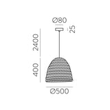 ACB Moyana Lámpara de techo colgante Rafia natural LED E27 C392650NA