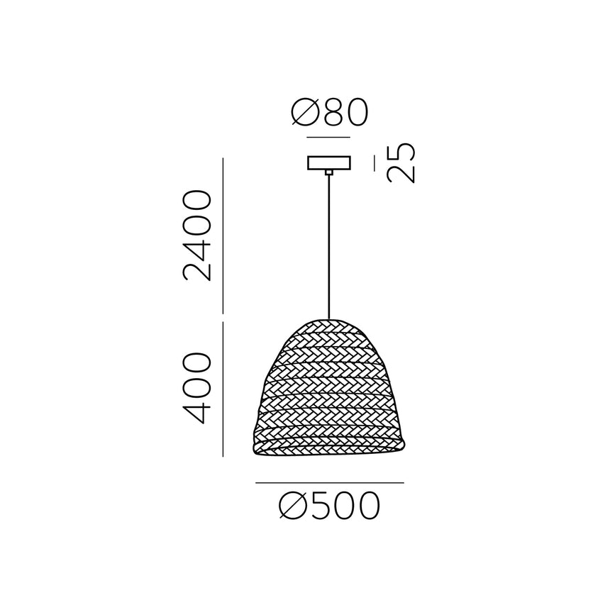 ACB Moyana Colgante 3926/50 Rafia Natural, LED E27 15W, CL.I C392650NA