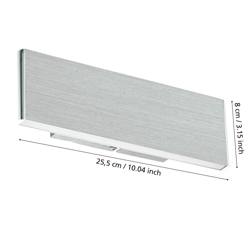 EGLO Climene Lámpara de pared LED aluminio plástico aluminio cepillado blanco 39268