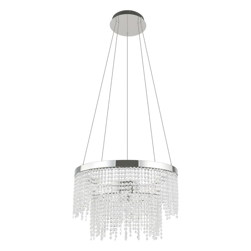 EGLO Antelao Lámpara de techo colgante LED regulable acero cristal cromo claro 39281