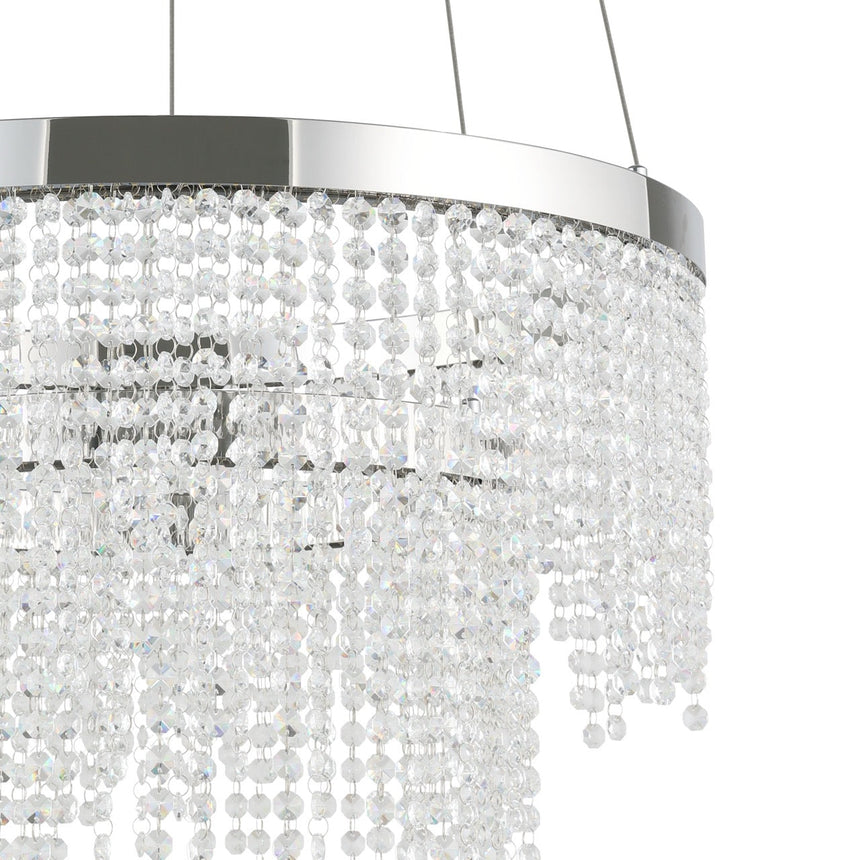 EGLO Antelao Lámpara de techo colgante LED regulable acero cristal cromo claro 39281