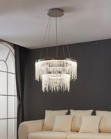 EGLO Antelao Lámpara de techo colgante LED regulable acero cristal cromo claro 39281