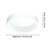 EGLO Marghera 1 Plafón LED regulable aceroplástico blanco 39287