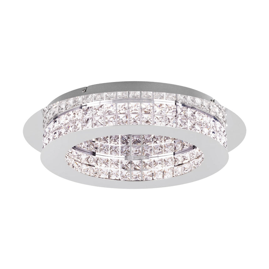 EGLO Principe Plafón LED regulable acero cristal cromo claro 39401