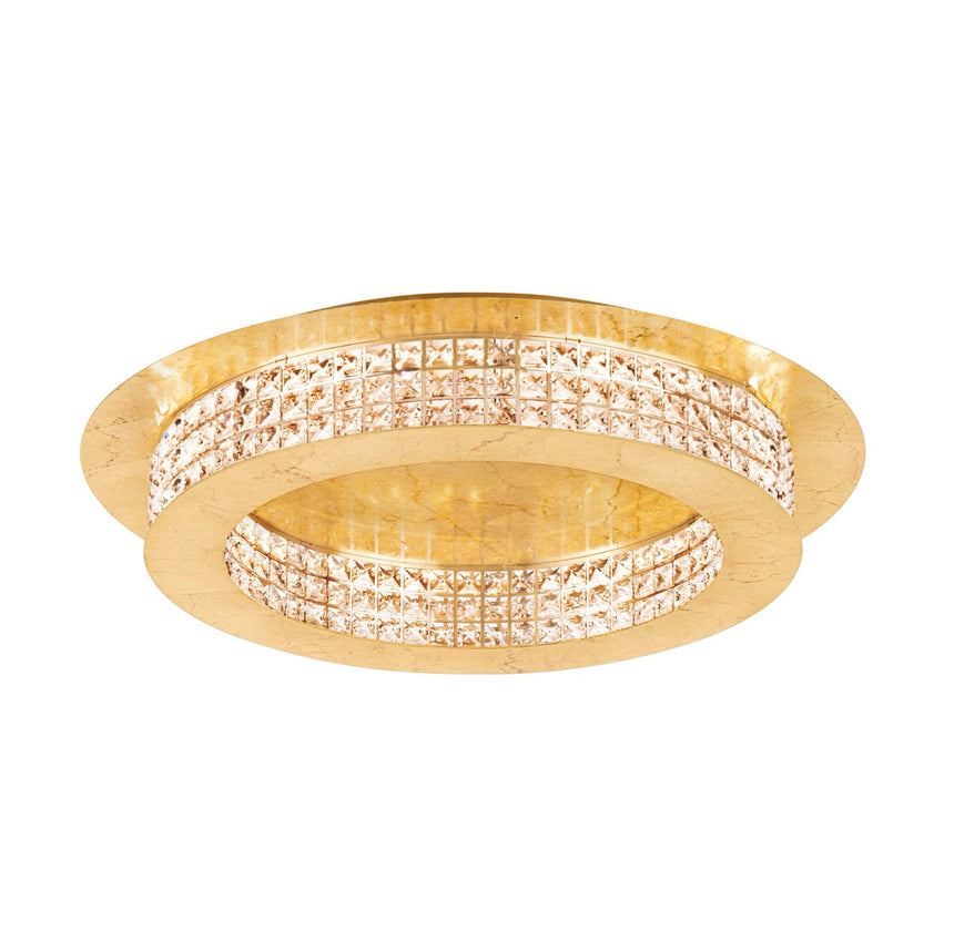 EGLO Principe Plafón LED regulable acero cristal dorado claro 39406