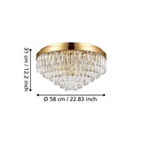 EGLO Valparaiso Plafón acero cristal dorado claro 39458