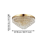 EGLO Valparaiso Plafón acero cristal dorado claro 39459